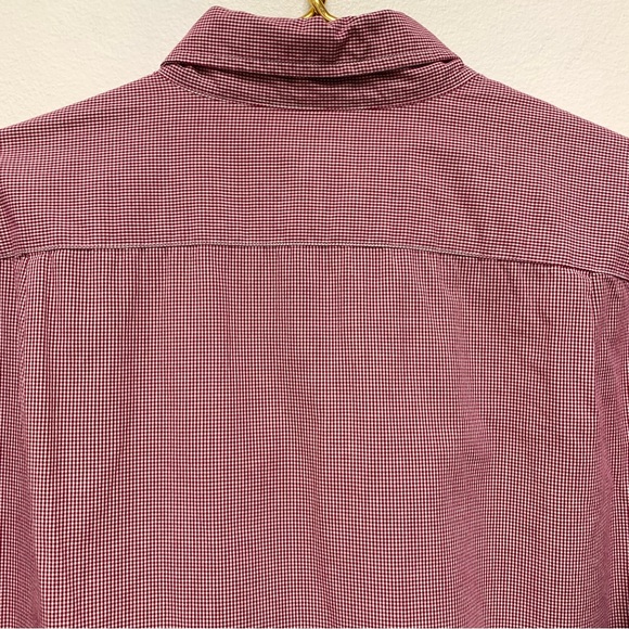 J Crew Slim Washed Button Down Shirt Size Large Mini Gingham Check Red Cotton - Picture 8 of 10